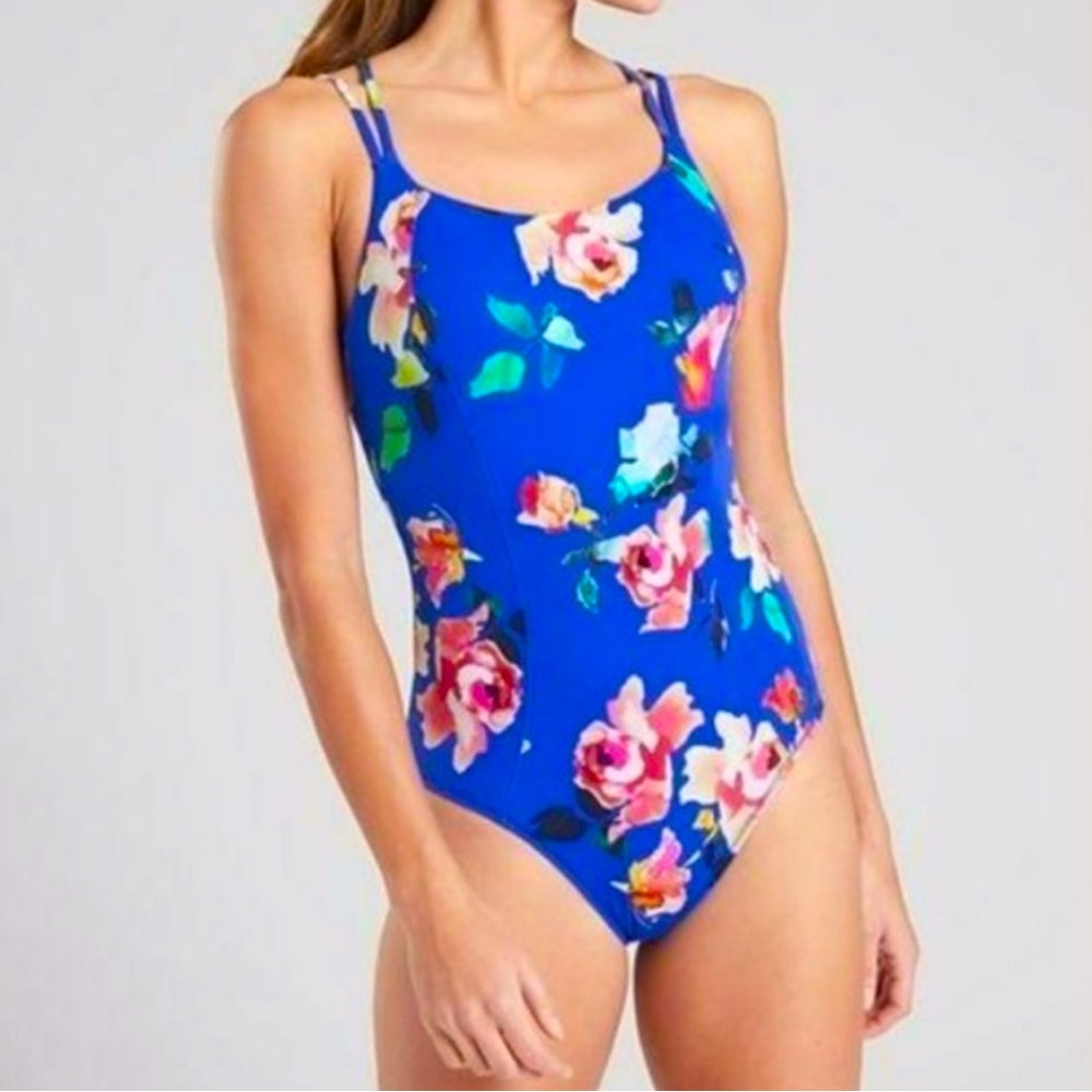 Athleta Cortes Blossom Strappy One Piece Swimsuit Size Medium
